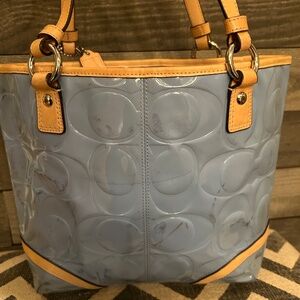 Baby Blue Patent Leather Coach Bag